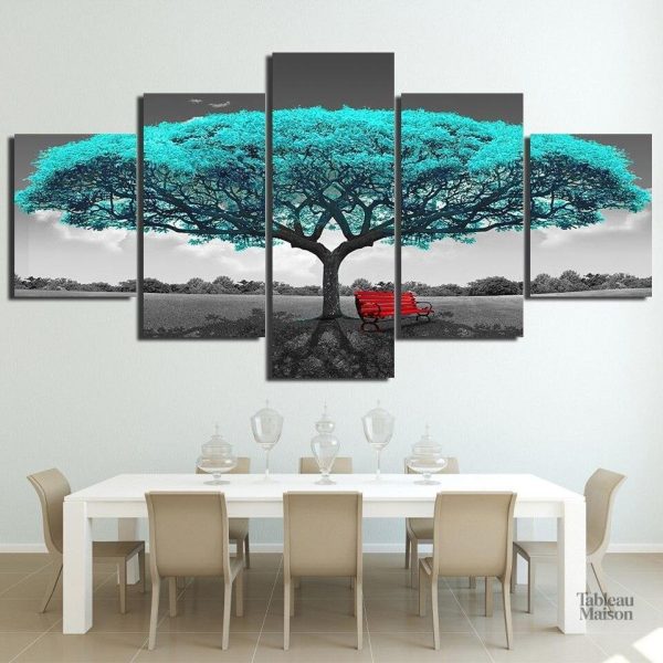 Tableau Arbre turquoise décoratif moderne