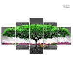 Art mural arbre vert, ajout élégant à votre décoration intérieure