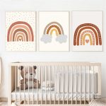 Tableau enfant avec un design arc-en-ciel coloré