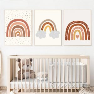 Tableau enfant avec un design arc-en-ciel coloré
