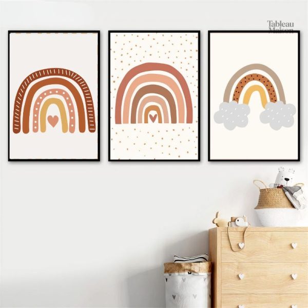 Tableau arc-en-ciel pour la décoration d'une chambre d'enfant