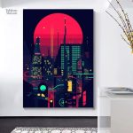 Tableau art moderne japonais en style contemporain