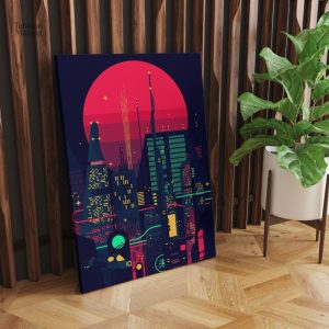 Oeuvre japonaise moderne avec motifs abstraits