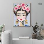 Tableau Art Naïf Frida Kahlo en couleurs vives