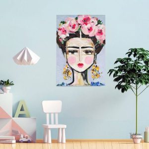 Tableau inspiré par Frida Kahlo, style naïf