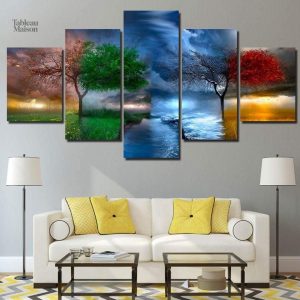 Tableau De l'aube au crépuscule, œuvre artistique colorée