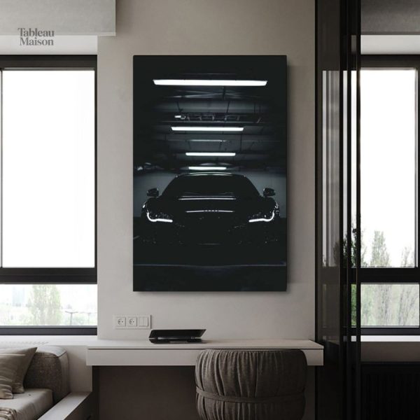 Tableau voiture Audi R8 sur fond sombre