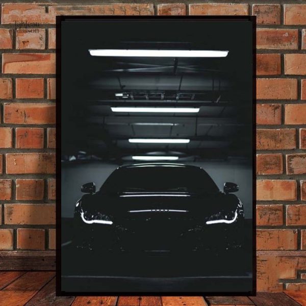 Art mural Audi R8 avec ambiance élégante