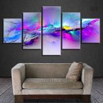 Tableau artistique avec un ciel étoilé et coloré