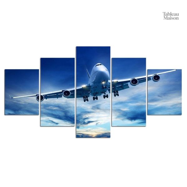 Art mural avion avec scène de basse altitude