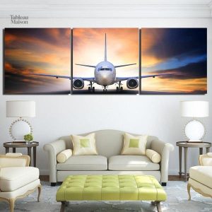 Tableau avion prêt au décollage, décoration murale inspirante