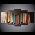 Art mural inspiré par les baguettes de batterie, design moderne