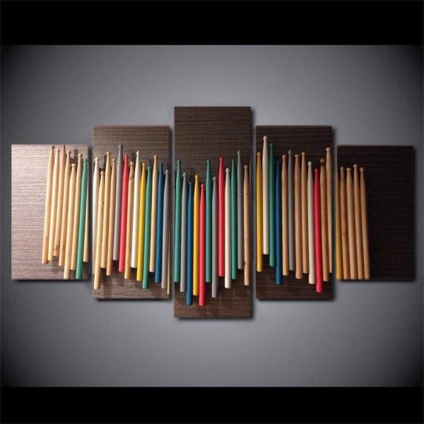Art mural inspiré par les baguettes de batterie, design moderne