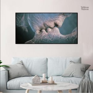 Tableau abstrait Baiser en couleurs vives
