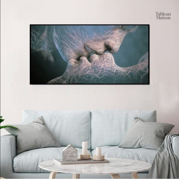 Tableau abstrait Baiser en couleurs vives