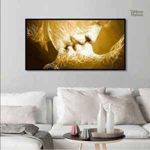 Art contemporain Baiser abstrait sur toile