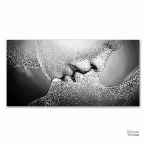 Tableau moderne représentant un baiser artistique