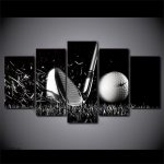 Illustration artistique de balle de golf sur toile