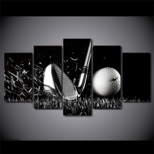 Illustration artistique de balle de golf sur toile