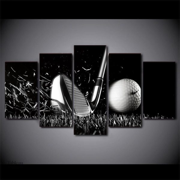 Illustration artistique de balle de golf sur toile