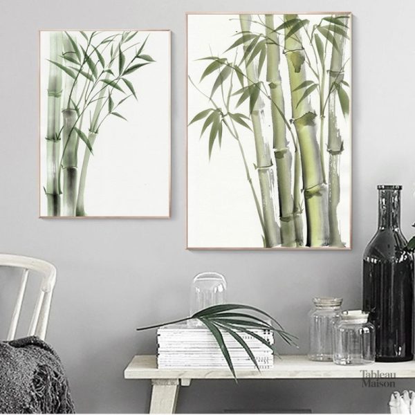Élégant tableau japonais avec design en bambou