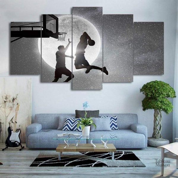 Tableau Basket de nuit avec ambiance nocturne sportive