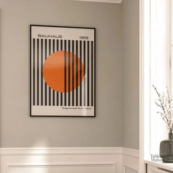 Tableau Bauhaus 1919 en noir et orange