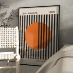 Art abstrait Bauhaus 1919, tonalités noir et orange