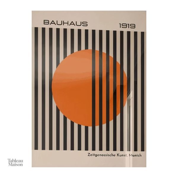 Décoration murale Bauhaus 1919, design noir et orange