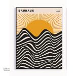 Tableau moderne représentant un coucher de soleil vibrant