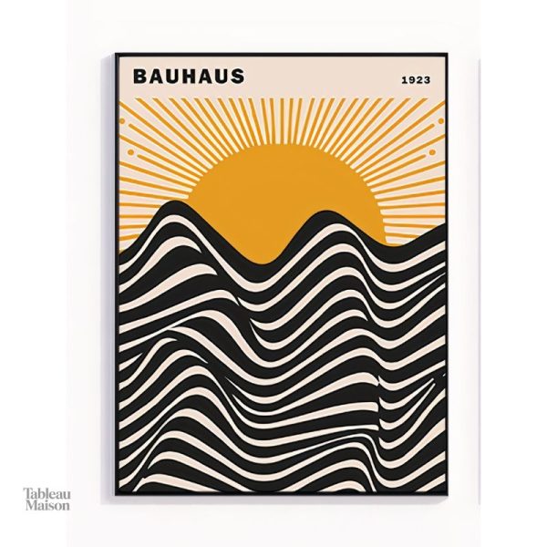 Tableau moderne représentant un coucher de soleil vibrant