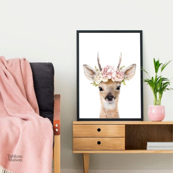 Tableau Bébé Cerf décoratif pour chambre d'enfant