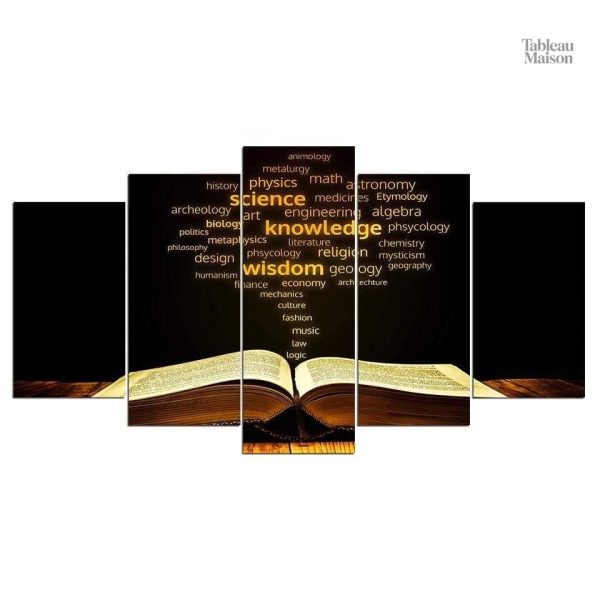 Tableau illustrant une Bible ouverte sur fond artistique