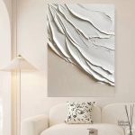 Tableau blanc minimaliste effet relief