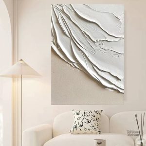 Tableau blanc minimaliste effet relief