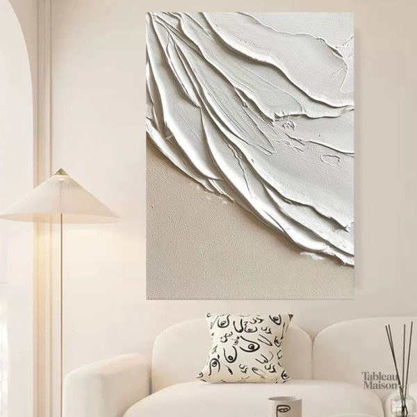 Tableau blanc minimaliste effet relief