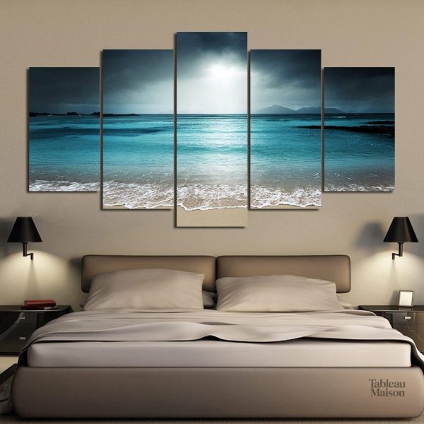 Tableau de ciel et mer en nuances de bleu
