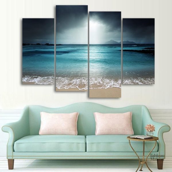 Tableau bleu représentant le ciel et la mer