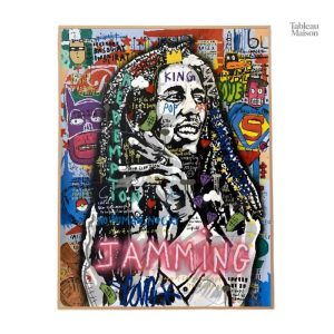 Décoration murale Bob Marley, art contemporain vibrant