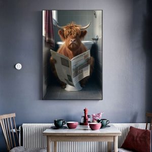 Tableau Bœuf Toilettes décoratif