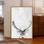 Art mural cerf en bois, ambiance naturelle et élégante
