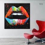 Tableau artistique représentant une bouche féminine