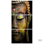 Tableau moderne Bouddha en triptyque élégant