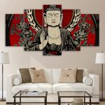 Tableau Bouddha Art déco moderne en couleurs apaisantes