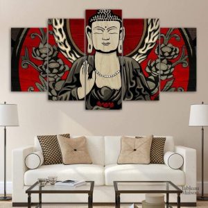 Tableau Bouddha Art déco moderne en couleurs apaisantes