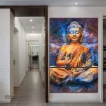 Tableau Bouddha assis, œuvre artistique inspirante