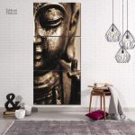 Tableau Bouddha en acier, décoration zen pour intérieur