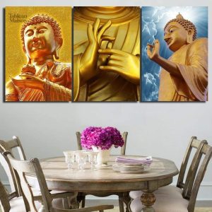 Art mural Bouddha doré pour une ambiance zen