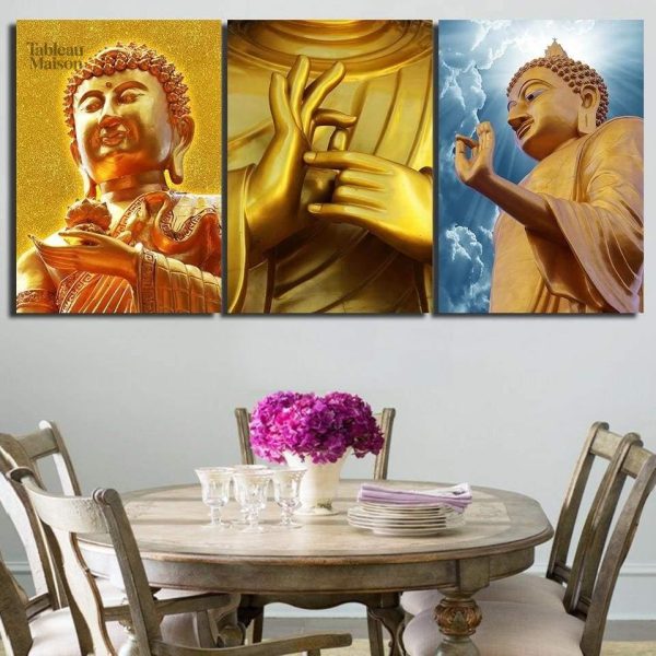 Art mural Bouddha doré pour une ambiance zen