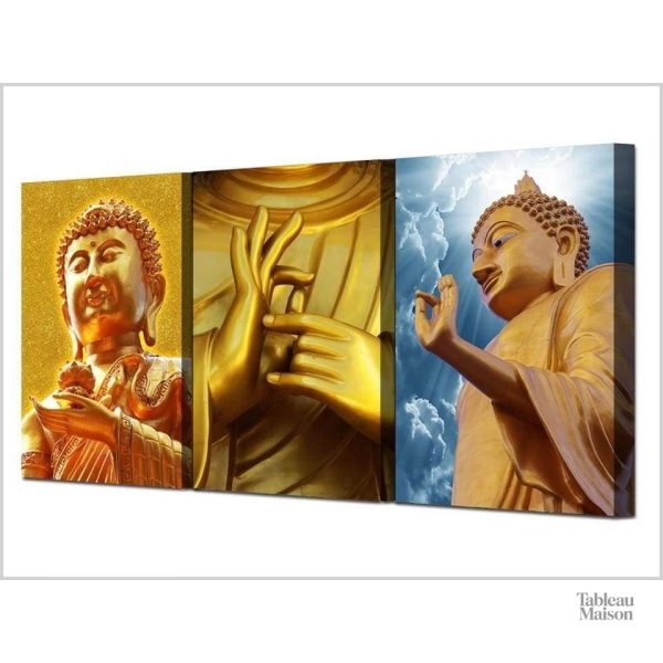 Tableau Bouddha doré, symbole de sérénité et sagesse